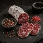 Luftgetrocknete französische Salami mit 5 Sorten Pfeffer