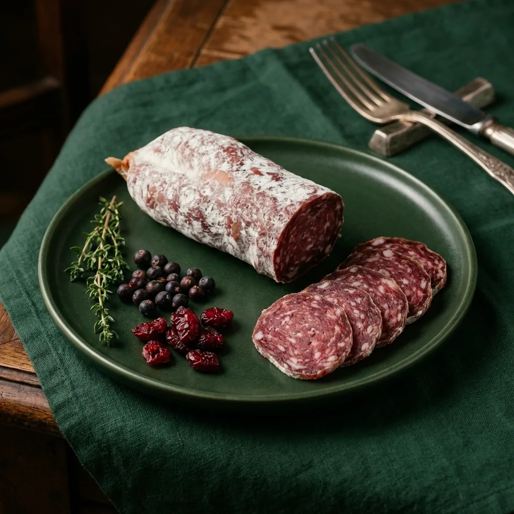 Luftgetrocknete französische Salami mit Hirsch