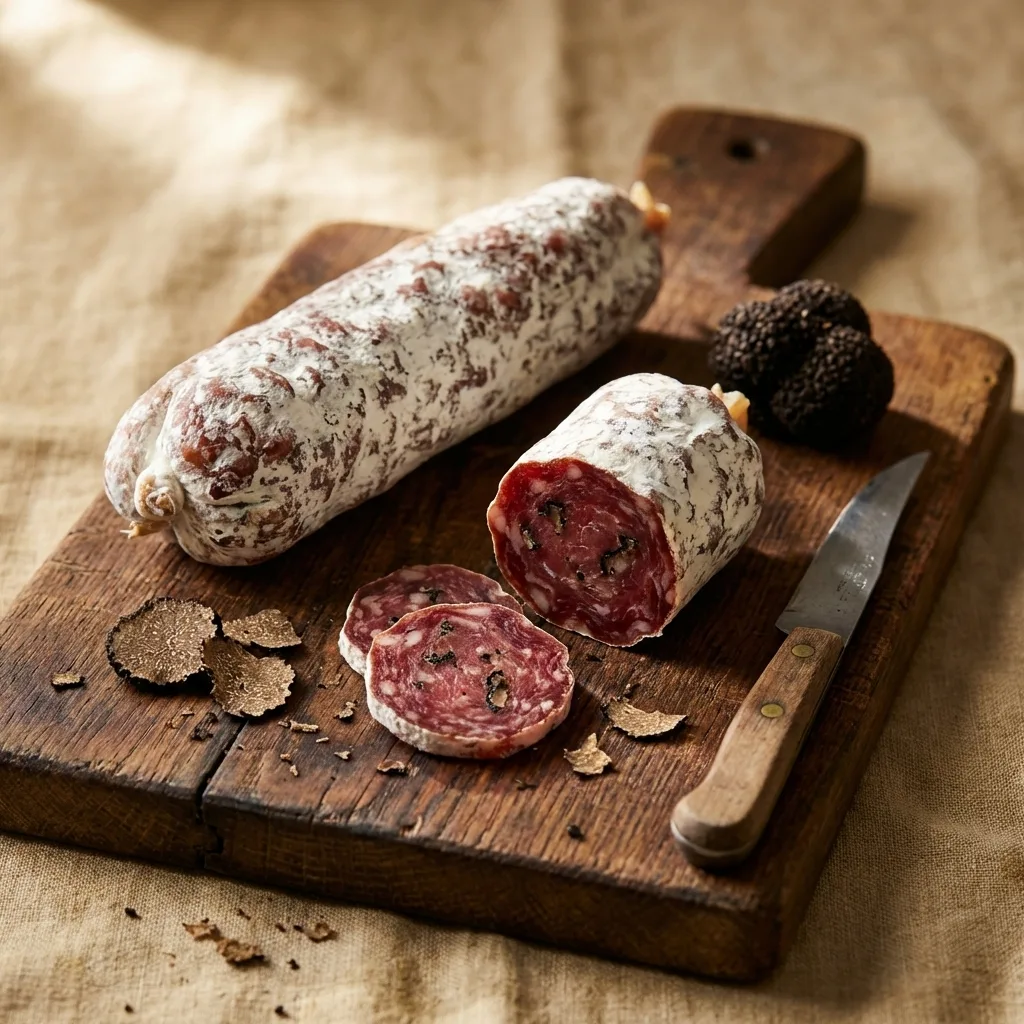 Luftgetrocknete französische Salami mit Trüffel
